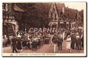 Old Postcard Deauville flowered beach potiniere