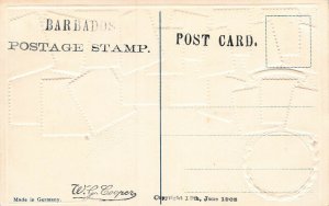 Barbados Stamps on Early Embossed Postcard, Unused, Published by Ottmar Zieher