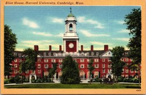 Vtg Cambridge Massachusetts MA Elliot House Harvard University 1940s Postcard