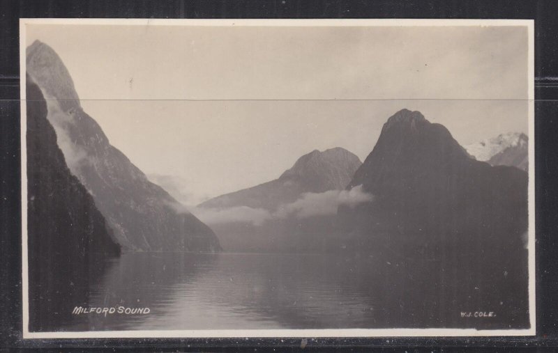 NEW ZEALAND, MILFORD SOUND, c1930 real photo ppc., unused. 