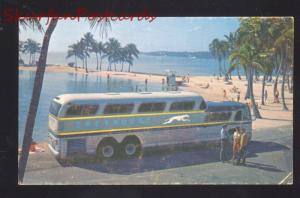 GREYHOUND BUS THE SUPER SCENICRUISER VINTAGE ADVERTISING POSTCARD