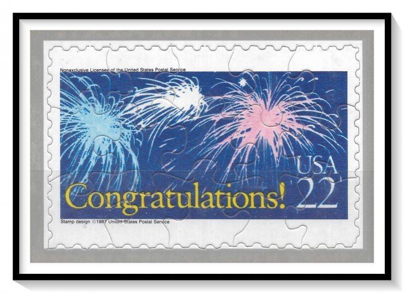 USPS 1987 Congratulations! Jigsaw Puzzle & Postcard