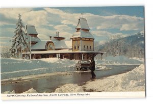 North Conway New Hampshire NH Vintage Postcard Railroad Train Station