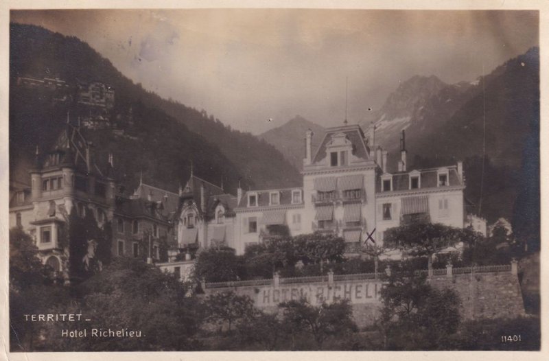 Hotel Richelieu Territet Antique Switzerland Postcard