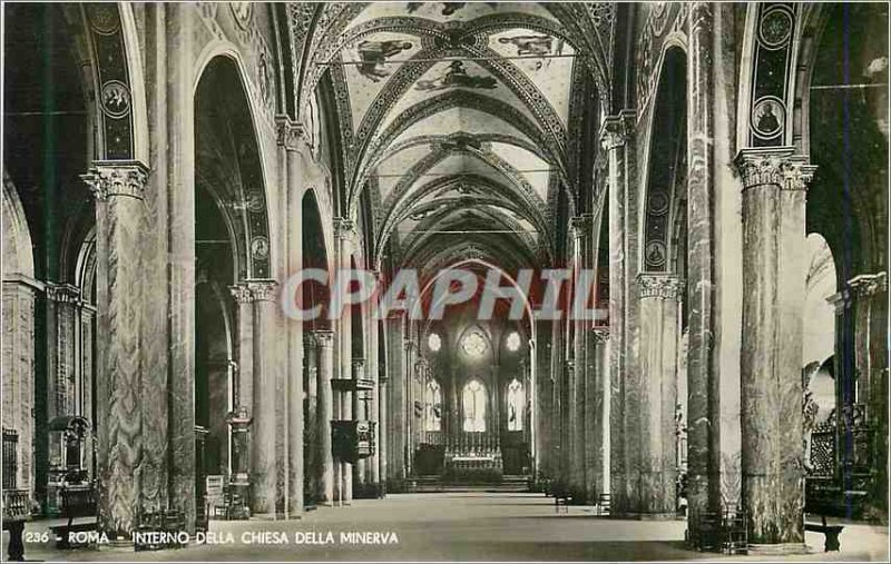 Postcard Modern Roma Interno Della Chiesa della Minerva