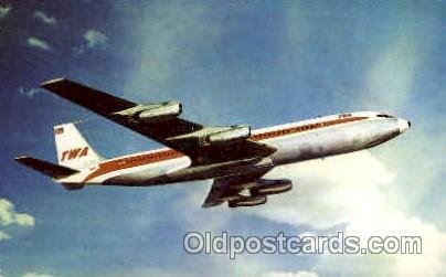 TWA-Trans World Airlines Boeing 707 Airplane, Airport Unused 