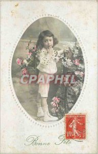 Old Postcard Bonne Fete Children