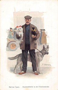 A145 Germany Berliner Typen Dog Seller Signed F Bersch postcard