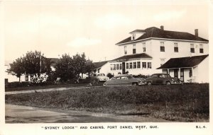 J24/ Port Daniel Quebec Canada RPPC Postcard c1940s Sydney Lodge Cabins 50