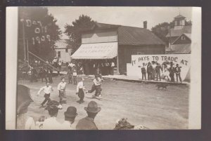 Canton MINNESOTA RPPC 1909 MEN'S RUNNING RACE Main Street nr Harmony Mabel #2