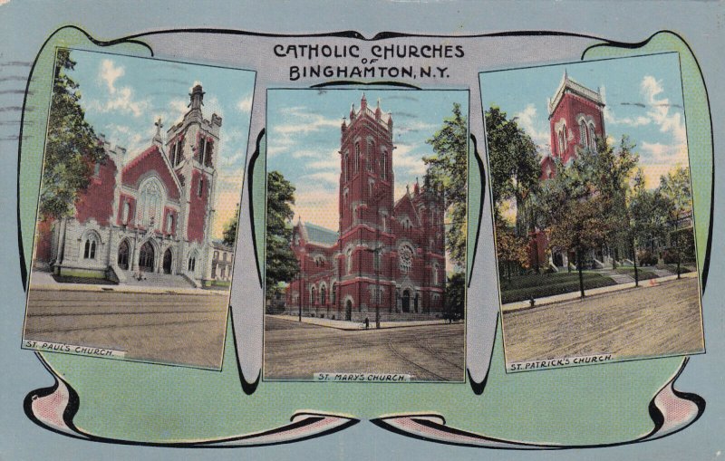 BINGHAMTON, New York, PU-1915; Catholic Churches