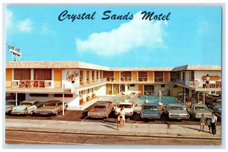 c1960's Crystal Sand Motel Cars Pool Wildwood New Jersey NJ Multiview Postcard