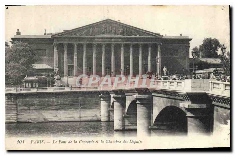 Postcard Old Paris Le Pont de la Concorde and the Chamber of Deputies