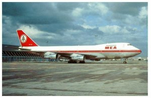 Middle East Airlines Boeing 747 284B at Amsterdam Airplane Postcard