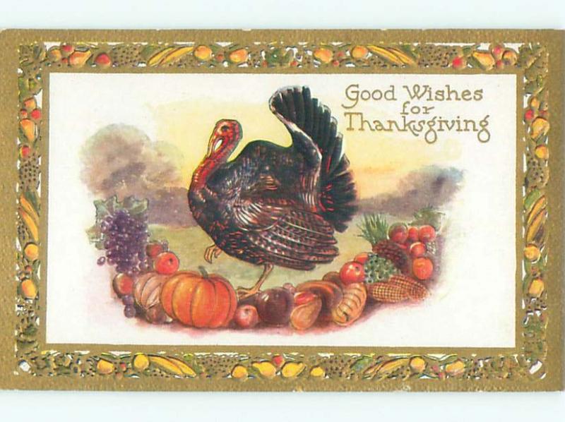 Divided-Back THANKSGIVING SCENE Great Postcard AA0430