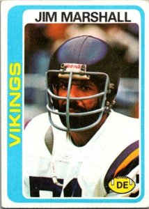 1978 Topps Football Card Jim Marshall Minnesota Vikings sk7505