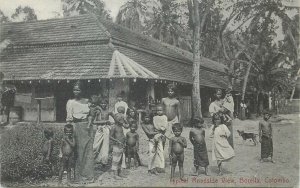 Ceylon Colombo Borella typical roadside view vintage postcard