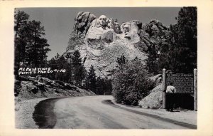 Real Photo RPPC, Beautiful Drive,  Mt Rushmore, Black Hills, SD, Old Postcard