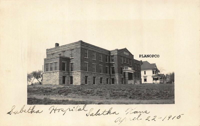 SABETHA, KANSAS SABETHA HOSPITAL-1915 RPPC REAL PHOTO POSTCARD