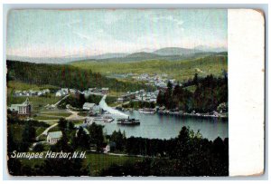 c1950's Sunapee Harbor Passenger Boat Smokestacks Lake New Hampshire NH Postcard 