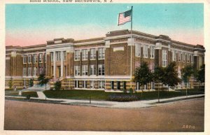 New Brunswick New Jersey NJ High School Vintage Postcard 
