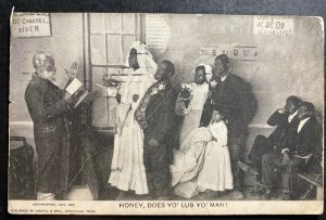 1906 Baltimore MD USA Picture Postcard Cover Black Americana Honey Does Yo Lub Y