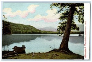 c1905 Adirondack Mountains River Canoe Boat Ampersand Pond New York NY Postcard