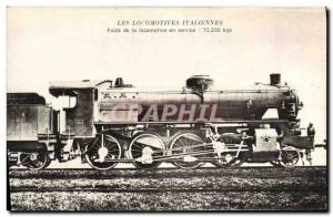 Postcard Old Train Locomotive Italy