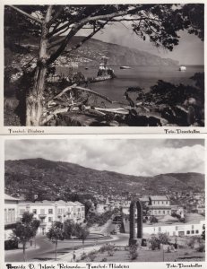 Funchal Madeira Avenida D. Infante Retounda Boats 2x RPC Postcard s