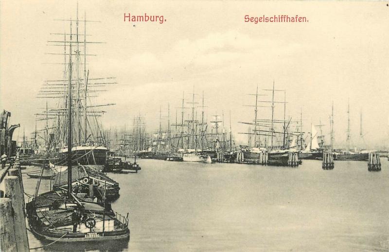 Hamburg. Segelschiffhafen Divided Back Postcard. Yachts. Sailing Ships. 