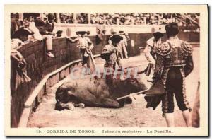 Old Postcard Sport Spain Bullfight Toro Bull Scene of cachetero The puntilla