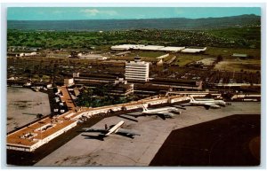 HONOLULU, HI, HAWAII ~ Aerial View of INTERNATIONAL AIRPORT c1960s Postcard