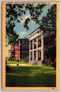 Vintage South Carolina Postcard - General Hospital and Nurses' Home  Spartanburg