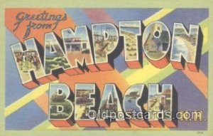 Hampton Beach, NH, USA Large Letter Town 1951 postal used 1951