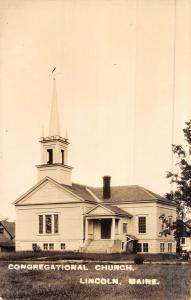 Lincoln Maine Congregational Church Real Photo Antique Postcard K50439