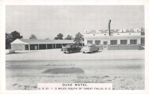 Great Falls South Carolina Duke Motel Vintage Postcard AA37709