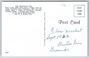 Burton Ohio~Welshfield Inn~1950s Postcard