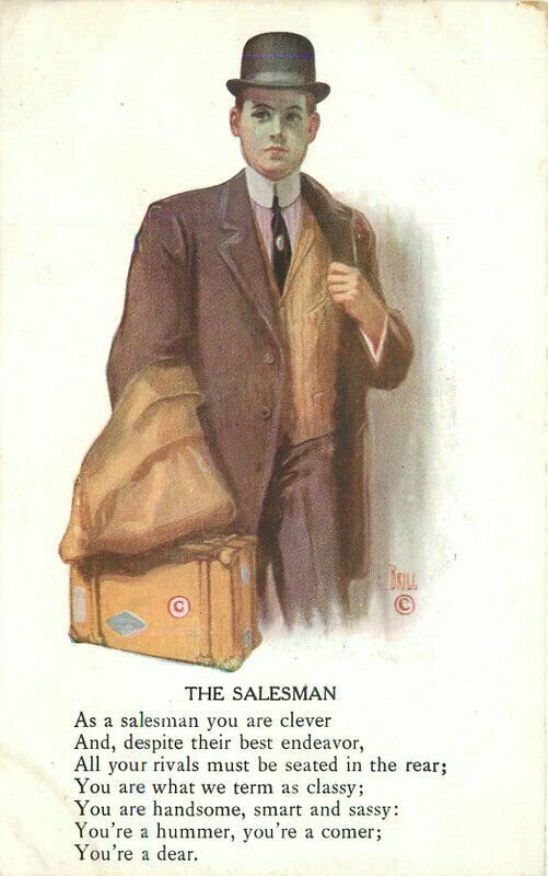 C-1910 Salesman Motto Saying Rose Artist impression Postcard 21-11586