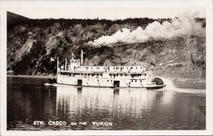 Steamer 'Casca' (spelling err Casco) Steamship Yukon Dawson Cancel Postcard H7