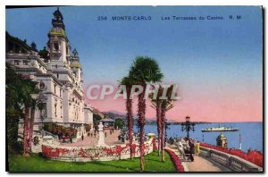 Old Postcard Monte Carlo Casino Terraces