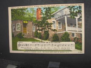 MURPHY NC JOHN B MOORE HOME SHEET MUSIC LINEN Postcard