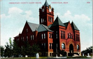 Postcard Cheboygan County Court House in Cheboygan, Michigan