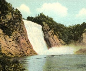 c1930 QUEBEC CANADA MONTMORENCY FALLS WATERFALL POSTCARD 43-88