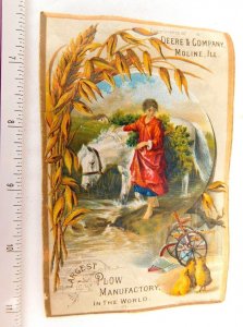 1870's-80's Lovely John Deere & Company Sulky Plows Moline, Ill Trade Card F48