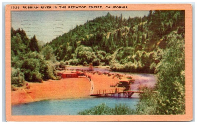 1949 Russian River in the Redwood Empire, CA Postcard