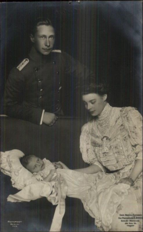 German Royalty - Crown Prince Wilhelm & Princess Cecile & Baby RPPC c1910