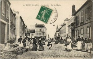 CPA NANGIS Le MarchÃ© Rue de l'Eglise (19723)