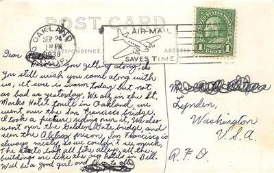 RPPC LOG CABIN HOTEL Weed, Siskiyou County, California 1938 Vintage Postcard