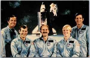 Johnson Space Center Houston Texas STS-41C Astronaut Crew Space Mission Postcard