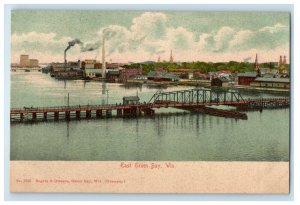 c1905 View of Bridge East Green Bay Wisconsin WI Unposted Antique Postcard 